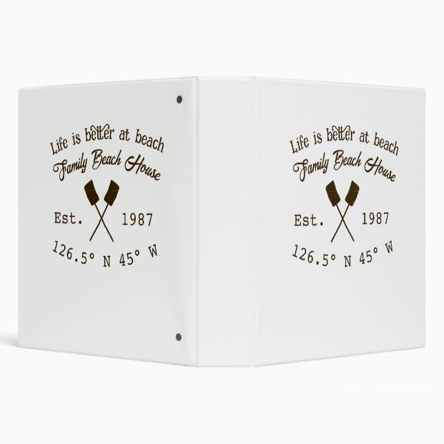 Beach house ets. Date year custom coordinates add  Binder (Background)