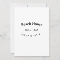 Beach house ets. Date year custom coordinates add