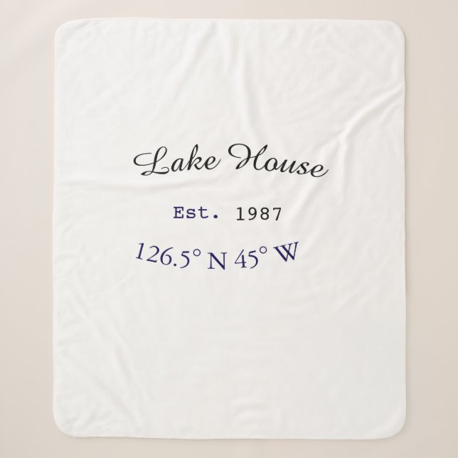 Beach house ets. Date year custom coordinates add Sherpa Blanket (Front)