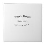 Beach house ets. Date year custom coordinates add Tile<br><div class="desc">Design</div>
