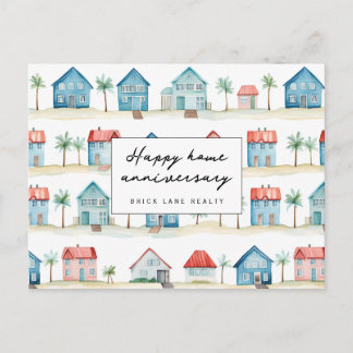Beach House Home Anniversary Client Follow Up Postcard