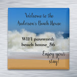 Beach House Magnet Vacation Rental Wifi Password<br><div class="desc">This design may be personalized by clicking the customize button and changing the name, initials or words. You may also change the text colour and style or delete the text for an image only design. Contact me at colorflowcreations@gmail.com if you with to have this design on another product. Purchase my...</div>