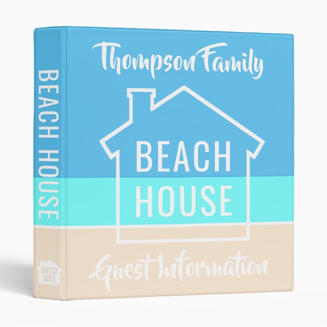Beach House Modern Vacation Home Rental Informaion Binder (Front/Spine)