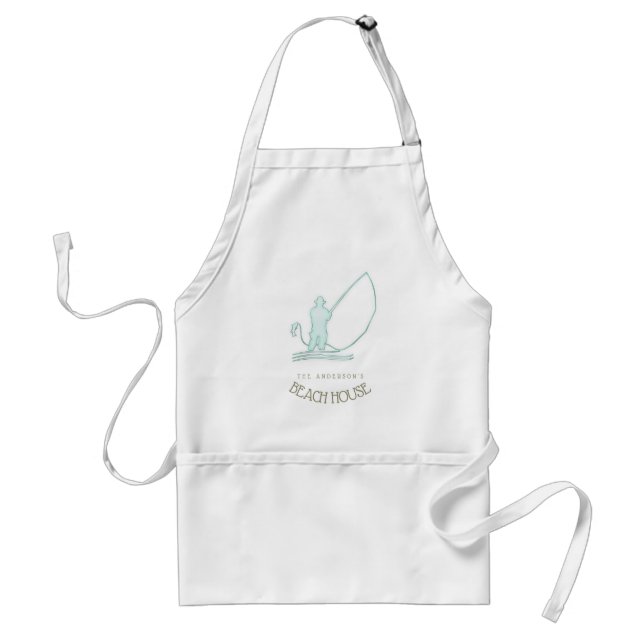 Beach House Nautical Fisherman Aqua Blue ID623 Standard Apron (Front)