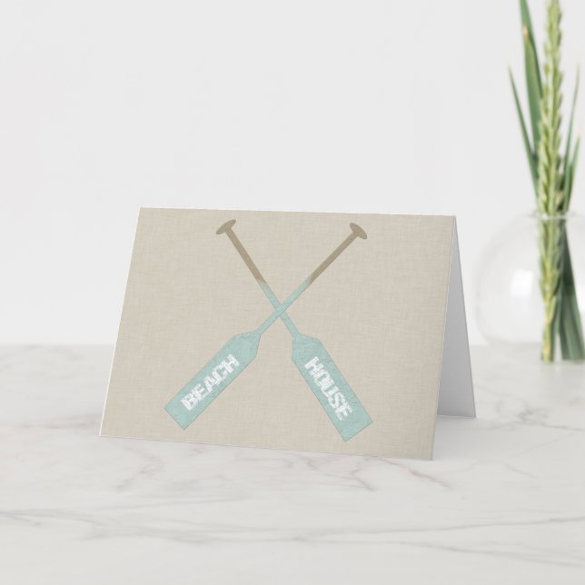 Beach House Oars Greeting Card (Front)