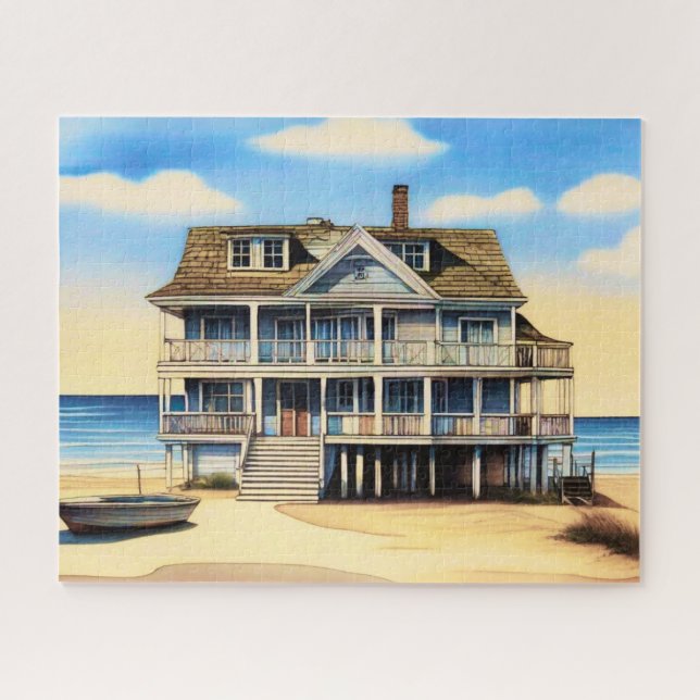 Beach House on the Sand Jigsaw Puzzle (Horizontal)