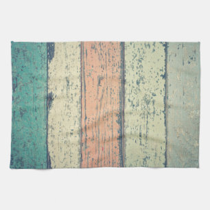 Beach house painted wood oceanside striped kitchen towel