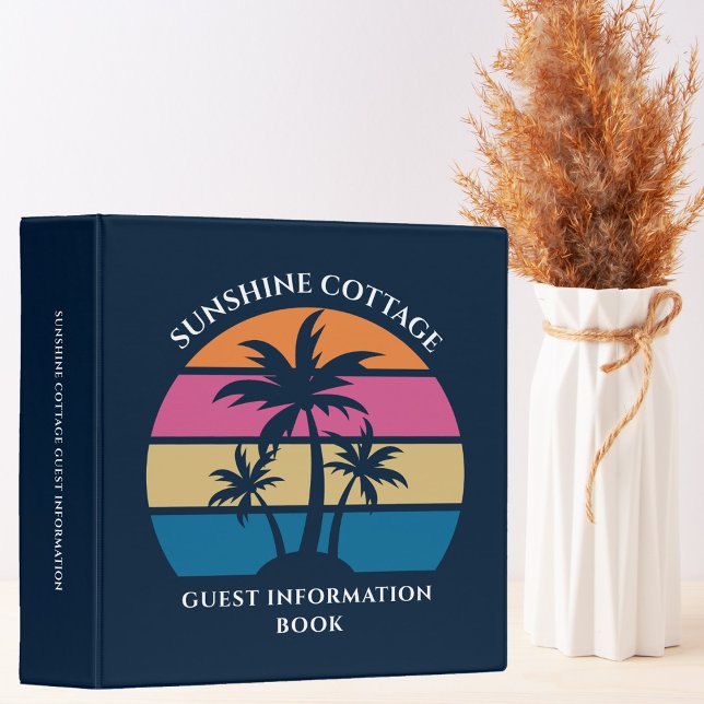 Beach House Palm Tree Custom Guest Information Binder (Creator Uploaded)