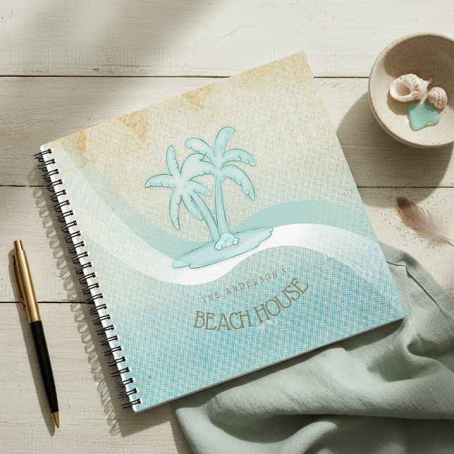 Beach House Palm Trees Aqua ID623 Notebook (Creator Uploaded)