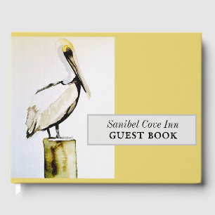 Beach house personalized pelican guest book