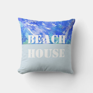 beach house pillow decor blue and white design