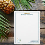 Beach House Real Estate Company Custom Realtor Letterhead<br><div class="desc">This cute tropical real estate company letterhead features a modern blue beach house with a cool coastal palm tree and island sun. Customize this marketing paper with your agent and realty business name for a realtor who works along the coast.</div>