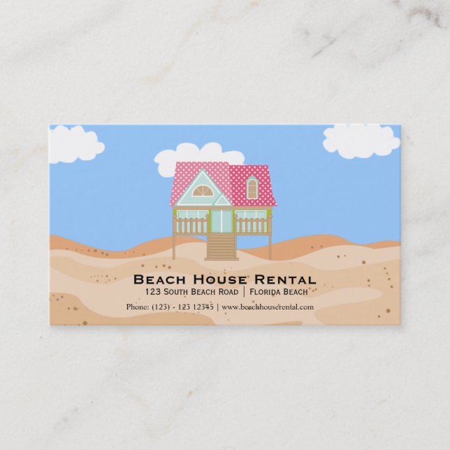 Beach House Rental Business Card (Front)
