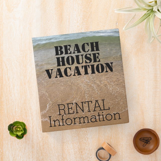 Beach House Rental Vacation Information Ocean Cute Binder (In Situ)