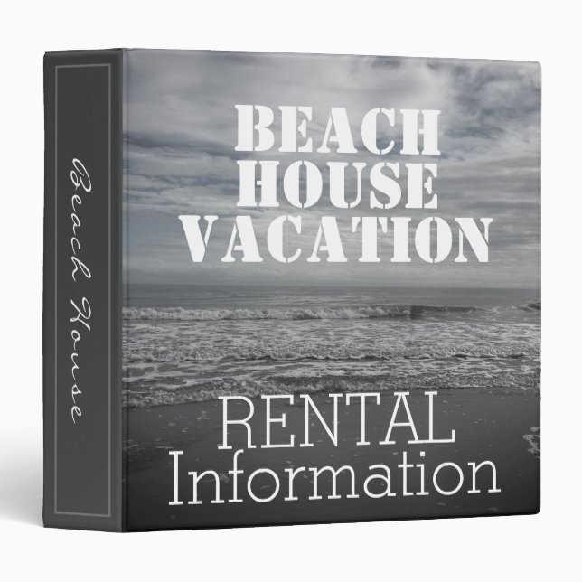 Beach House Rental Vacation Information Text Photo Binder (Front/Spine)
