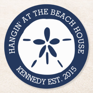Beach House Round Paper Coaster