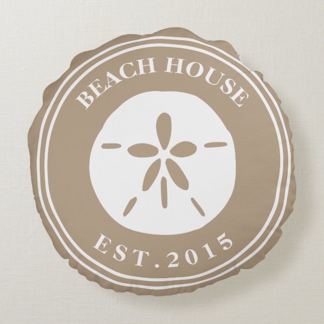 Beach House Round Pillow (Back)