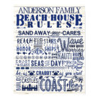 Beach House Rules Blue Coastal Personalized Family