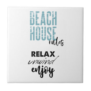 Beach House Rules Relax Decor Tile