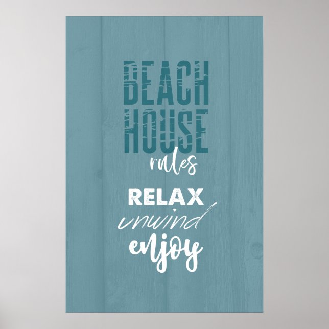 Beach House Rules Relax Unwind Enjoy | Poster (Front)