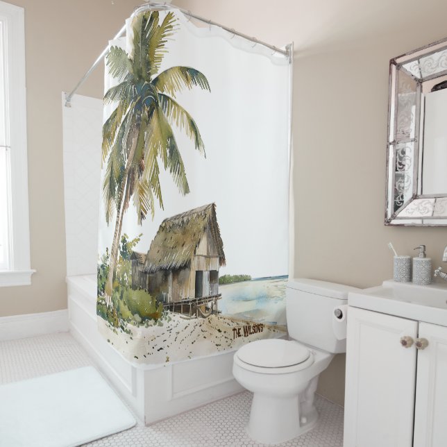 Beach House Scene Watercolor Design (In Situ)