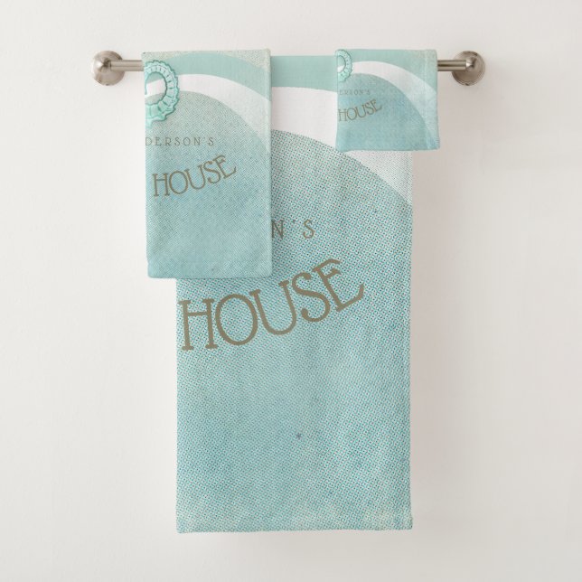 Beach House Seahorse Aqua Blue ID623 (En situation)