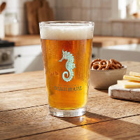 Beach House Seahorse Aqua Blue ID623