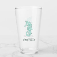 Beach House Seahorse Aqua Blue ID623