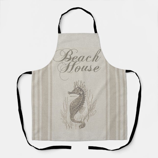 Beach House Seahorse Seashore Apron (Front)