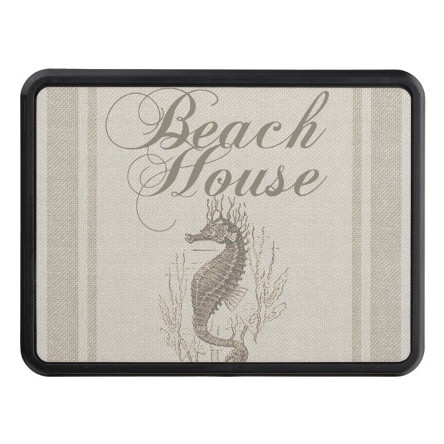 Beach House Seahorse Seashore Trailer Hitch Cover (Front)