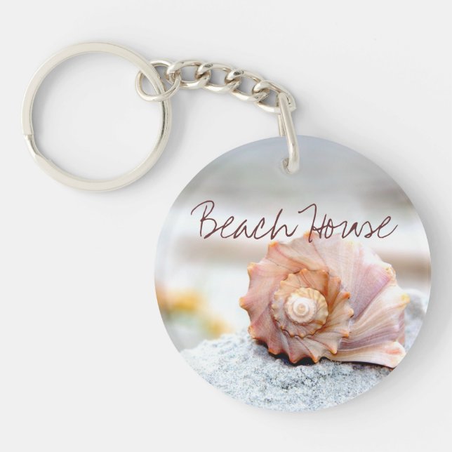 Beach House Seashell Keychain (Front)