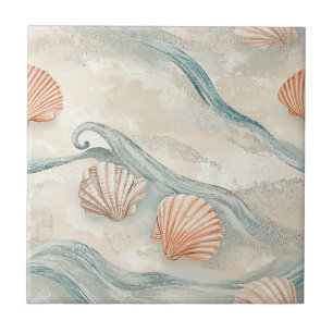 Beach House Seashell Pattern Tile