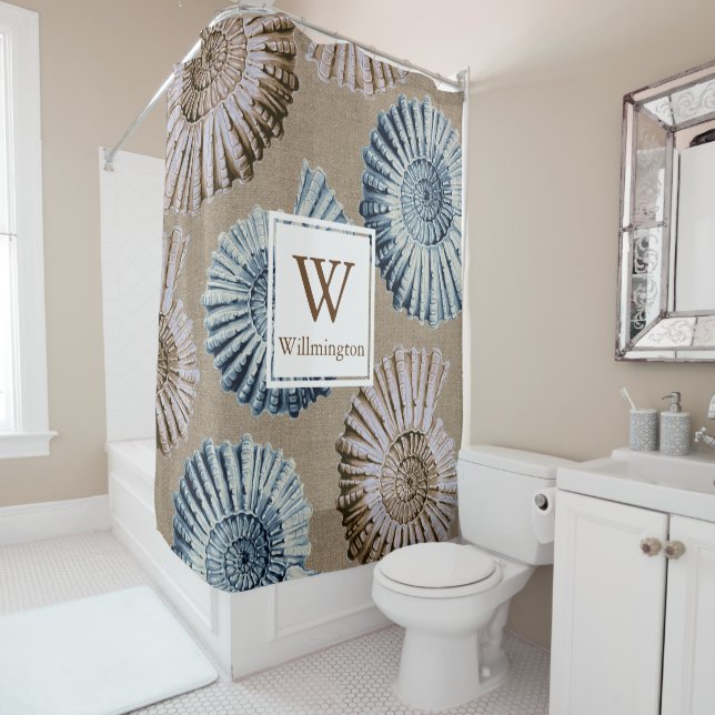 Beach House Spiral Seashells - Family Name (In Situ)