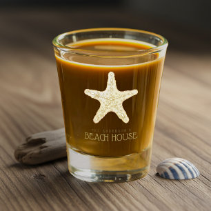 Beach House Starfish Gold ID623 Shot Glass