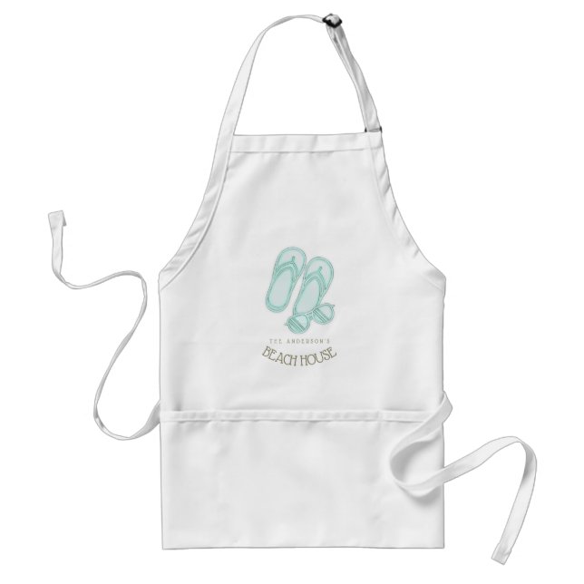 Beach House Sunglasses and Flip Flops Aqua ID623 Standard Apron (Front)
