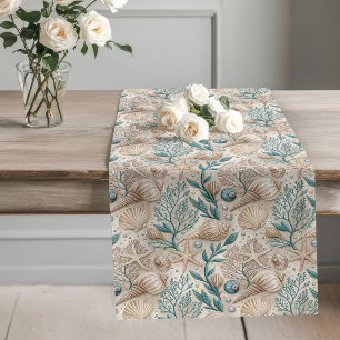 Beach House Table Runner with Seaside Motifs