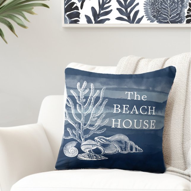 Beach House Throw Pillow (Elevate Your Décor: Discover our Gorgeous Beach House Throw Pillows by Totally Coast)