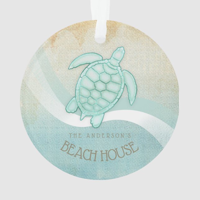 Beach House Tortue nautique Aqua Blue ID623 (dos)