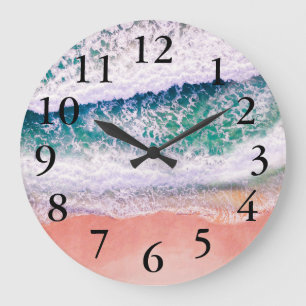 Beach House Tropical Photo Personalized Large Clock