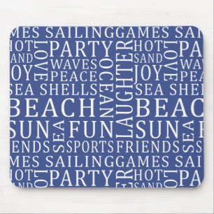 Beach House Typography mousepad
