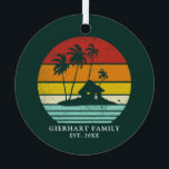Beach House Vacation Family Reunion Christmas Metal Ornament<br><div class="desc">Customize these camping retro designs for your beach or lake house by adding your family name or custom text, and year. I hope it’s not just about the cool design that caught your eye but the fact you’ll never find it in a department store rather makes this unique for you...</div>