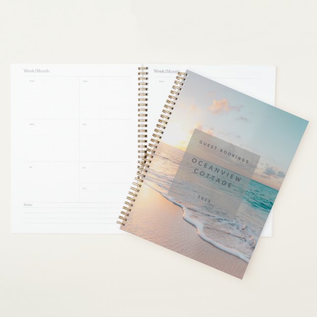 Beach House Vacation Photo Guest Bookings Planner (Display)
