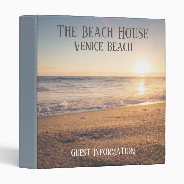 Beach House Vacation Rental Binder (Front/Spine)