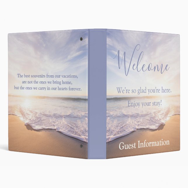 Beach House Vacation Rental Guest Information  3 R Binder (Background)
