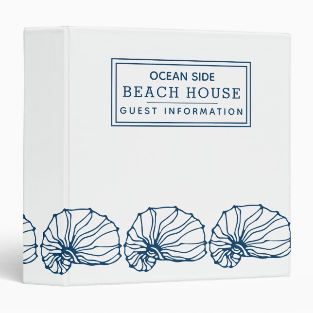 Beach House Vacation Rental Guest Information Binder (Front/Spine)