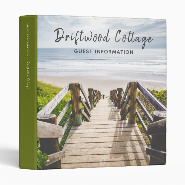 Beach House Vacation Rental Guest Information Binder (Front/Spine)