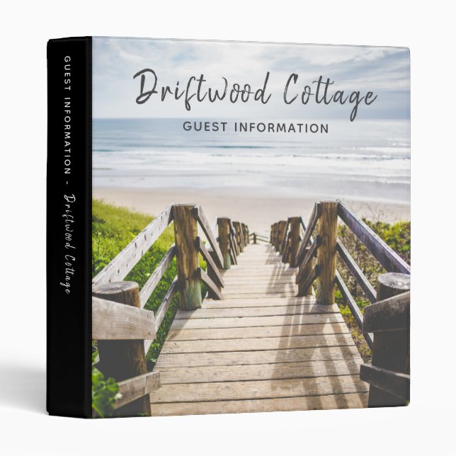 Beach House Vacation Rental Guest Information Binder (Front/Spine)