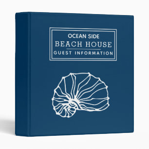 Beach House Vacation Rental Guest Information Blue Binder