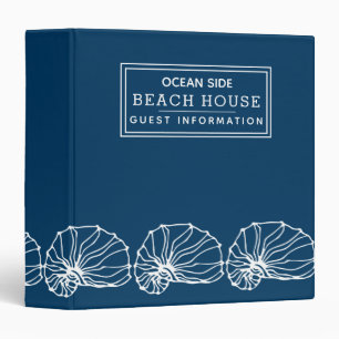 Beach House Vacation Rental Guest Information Blue Binder