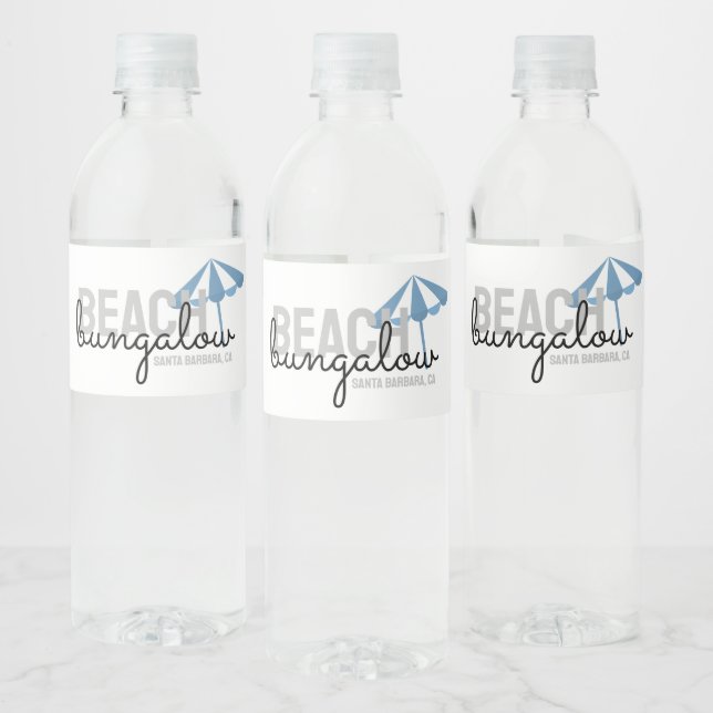 Beach House Vacation Rental Welcome Gift -  Water Bottle Label (Bottles)